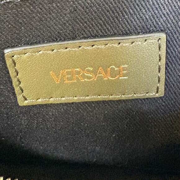 Versace Medusa Quilted Olive Green Crossbody Bag - Picture 6 of 7